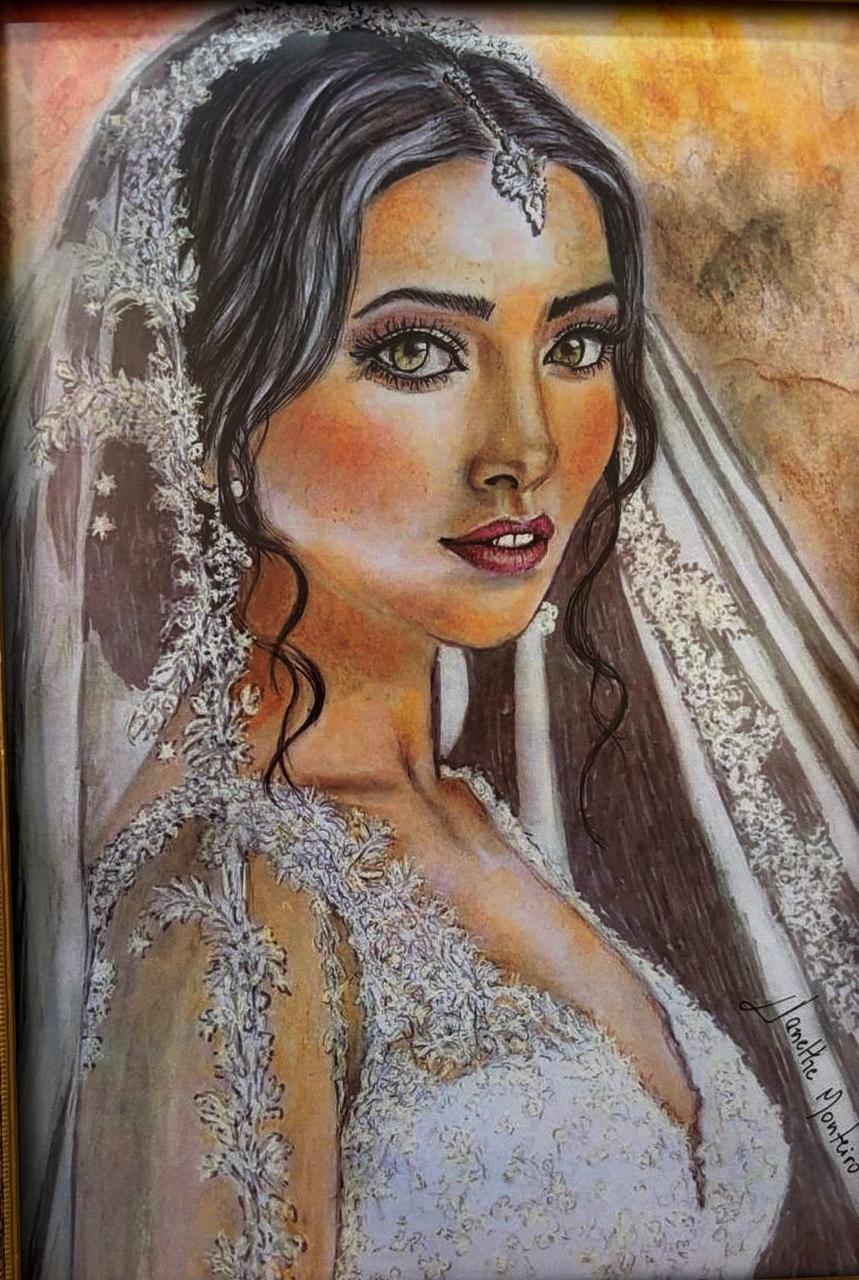 Quadro da acadêmica Janethe Akiko Nakamura Monteiro,  técnica mista: aquarela, pastel seco, lápis de cor e caneta brush pen. Foto: acervo pessoal 