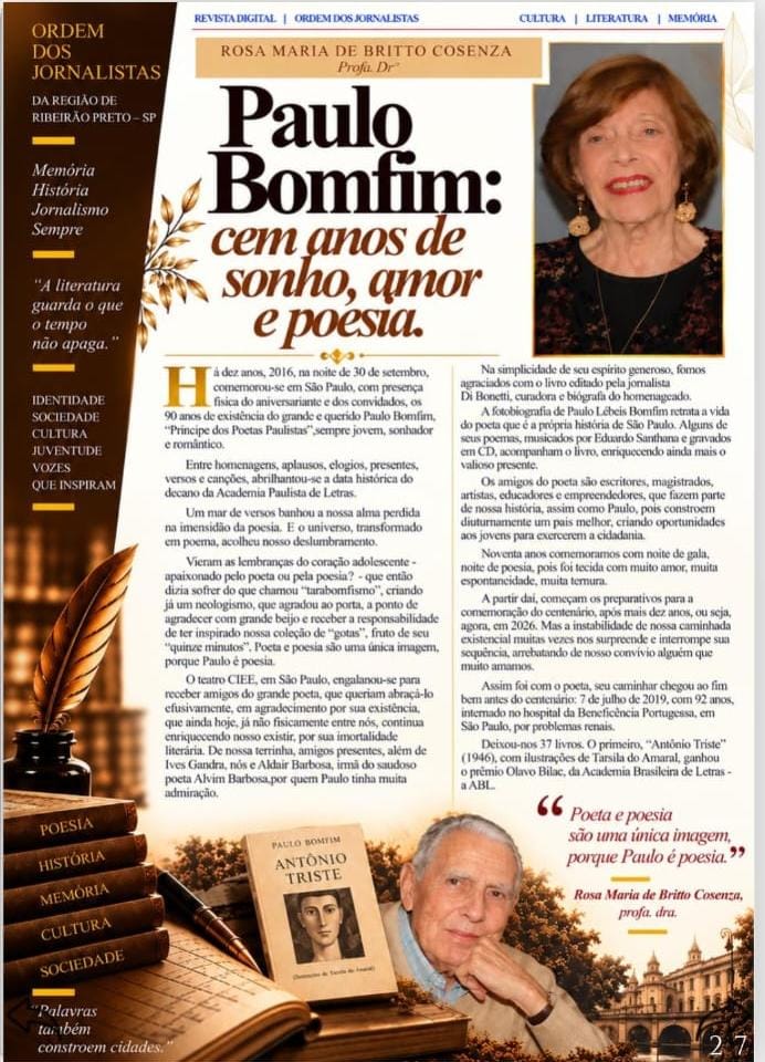 Texto da acadêmica na revista digital Ordem dos Jornalistas.